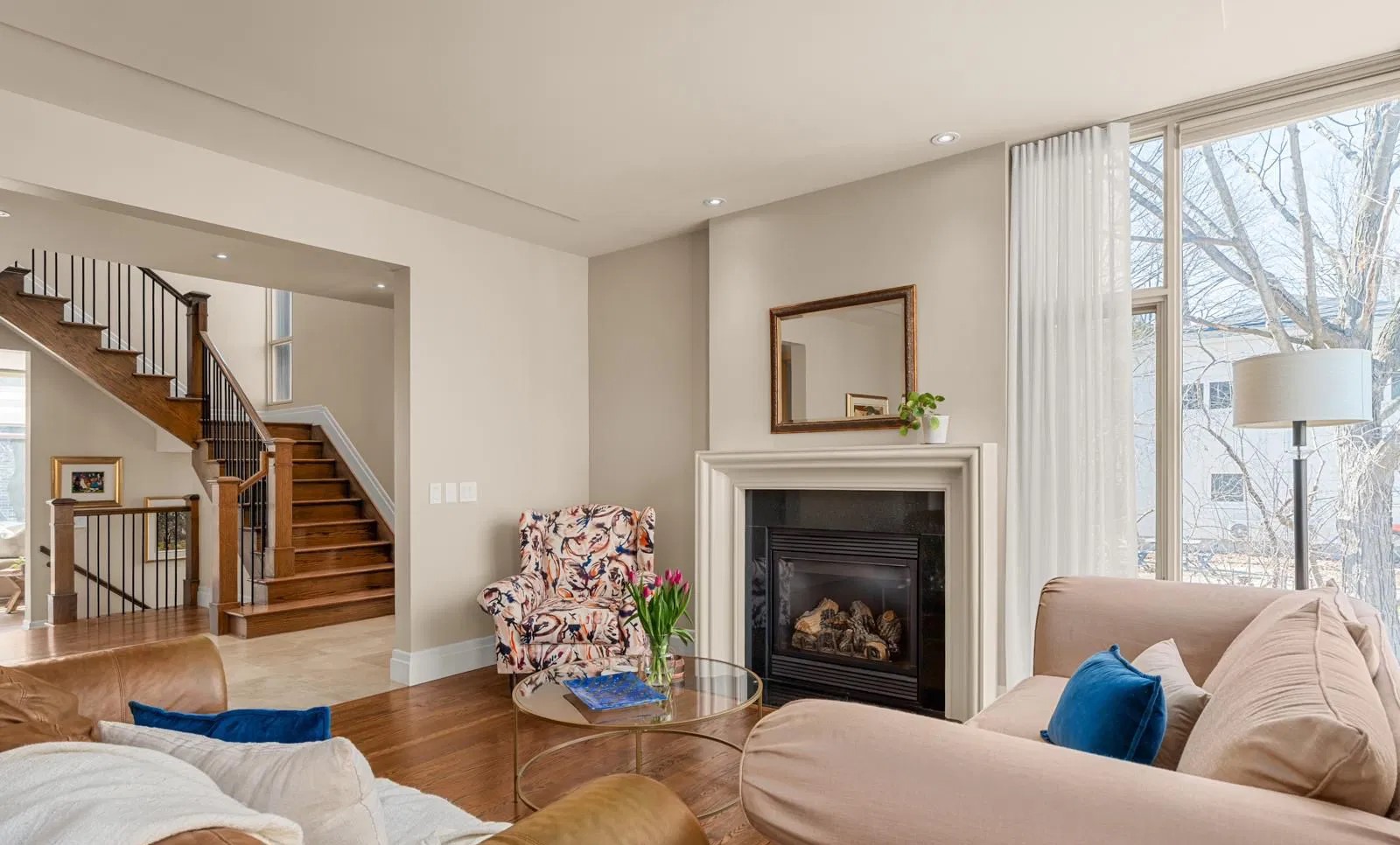Living room fireplace