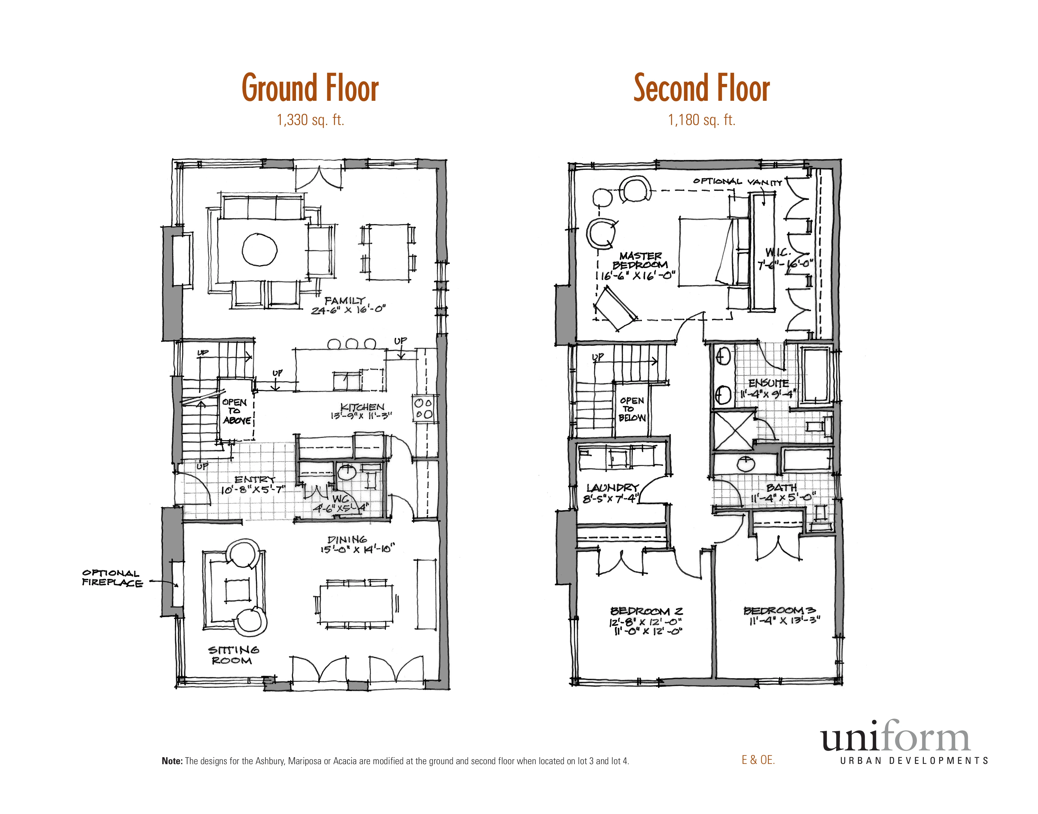 Main and Second Floor Plan
